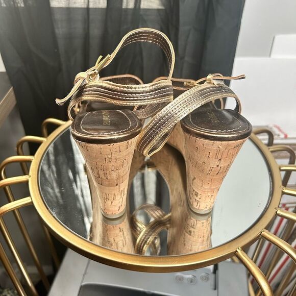 Franco Sarto Florna Metallic Wedge Sandals - Picture 3 of 4